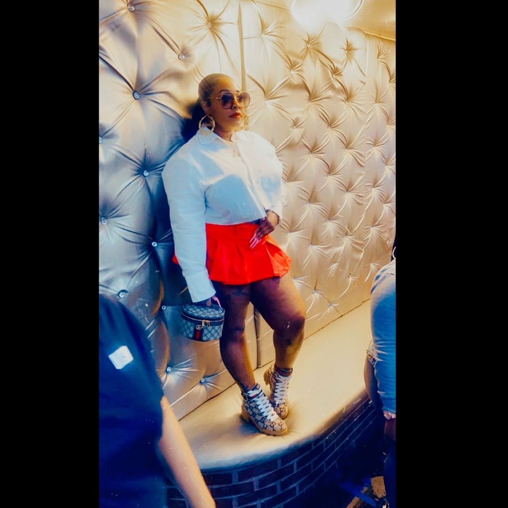 Faux Leather Mini Tennis Skort